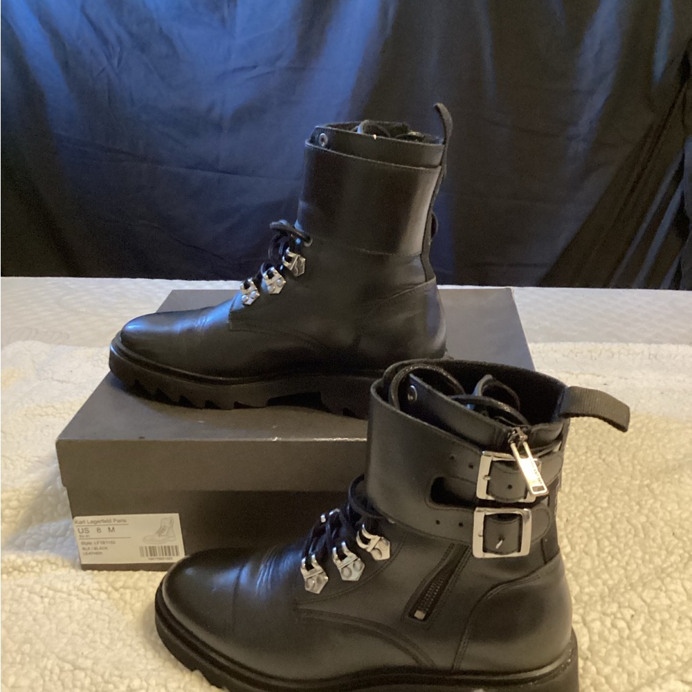Karl Lagerfeld Paris Double Buckle Boot - Picture 4 of 8